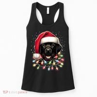 Black Lab Labrador Christmas Tree Light Pajama Dog Xmas Women's Tank Top thumb 0