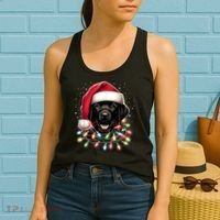 Black Lab Labrador Christmas Tree Light Pajama Dog Xmas Women's Tank Top thumb 2