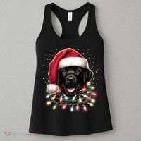 Black Lab Labrador Christmas Tree Light Pajama Dog Xmas Women's Tank Top thumb 3