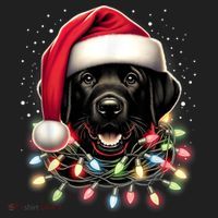 Black Lab Labrador Christmas Tree Light Pajama Dog Xmas Hat thumb 2