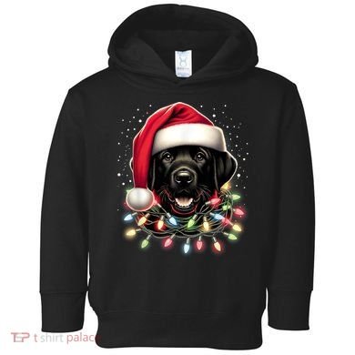 Black Lab Labrador Christmas Tree Light Pajama Dog Xmas Toddler Hoodie