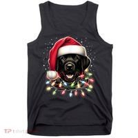 Black Lab Labrador Christmas Tree Light Pajama Dog Xmas Tank Top thumb 0