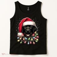 Black Lab Labrador Christmas Tree Light Pajama Dog Xmas Tank Top thumb 2