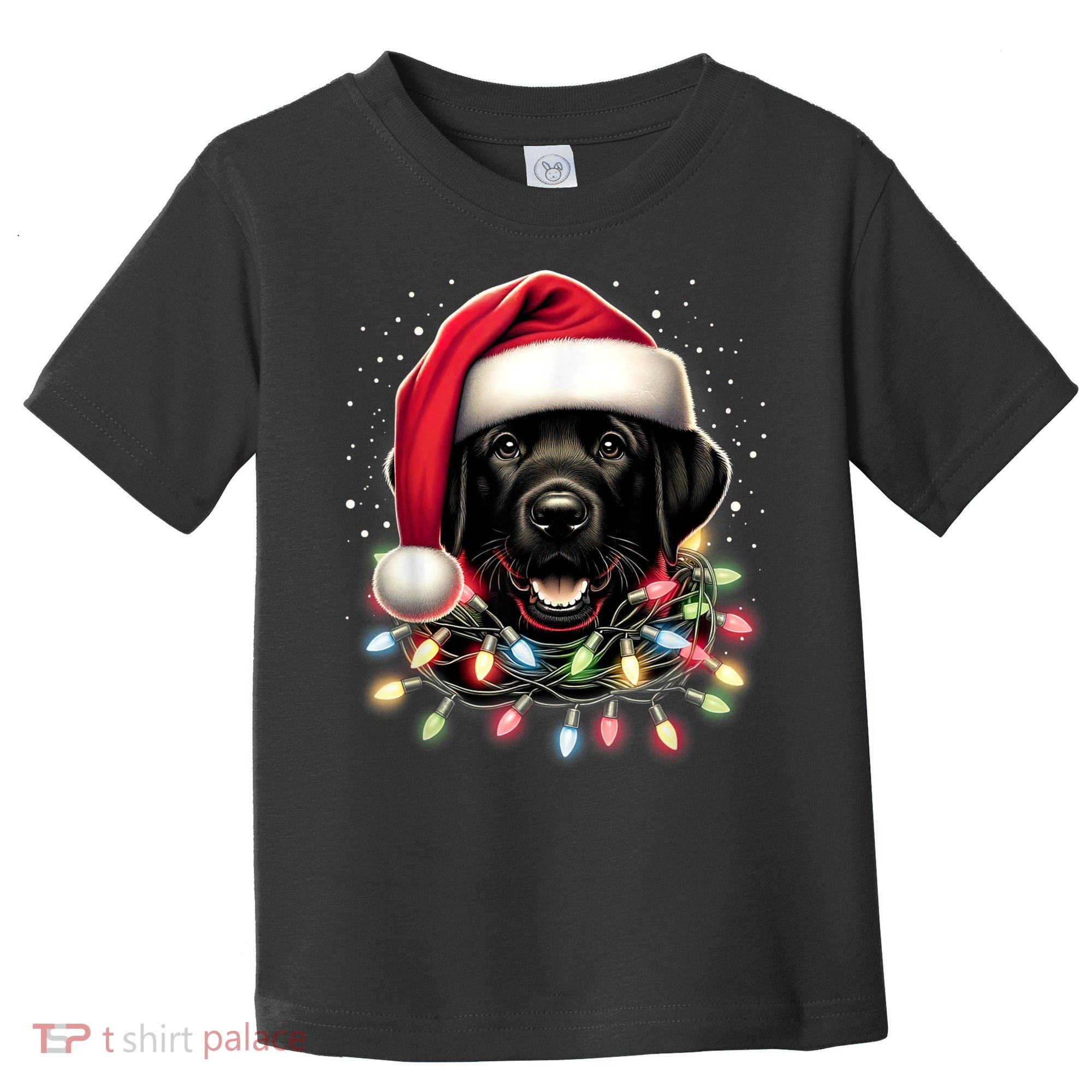 Black Lab Labrador Christmas Tree Light Pajama Dog Xmas Toddler T-Shirt