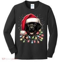 Black Lab Labrador Christmas Tree Light Pajama Dog Xmas Kids Long Sleeve Shirt thumb 0