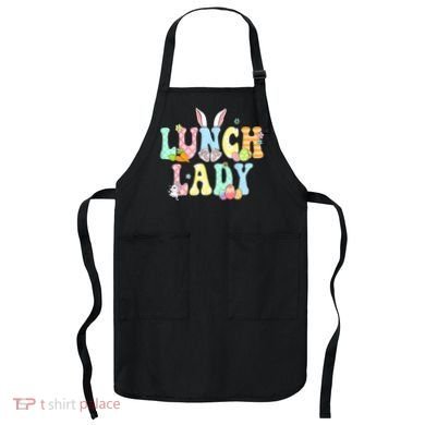 Bunny Lunch Lady Funny Egg Easter Day Floral Apron