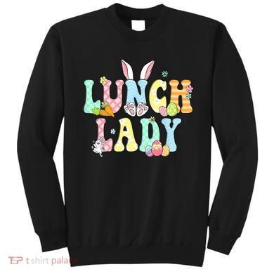 Bunny Lunch Lady Funny Egg Easter Day Floral Sweatshirt