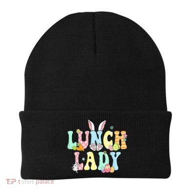 Bunny Lunch Lady Funny Egg Easter Day Floral Beanie