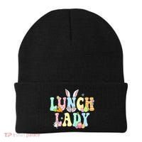 Bunny Lunch Lady Funny Egg Easter Day Floral Beanie thumb 0