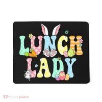 Bunny Lunch Lady Funny Egg Easter Day Floral Mousepad thumb 0
