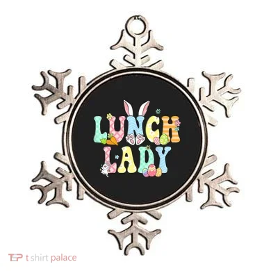 Bunny Lunch Lady Funny Egg Easter Day Floral Ornament