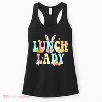 Bunny Lunch Lady Funny Egg Easter Day Floral Women's Tank Top thumb 0
