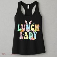Bunny Lunch Lady Funny Egg Easter Day Floral Women's Tank Top thumb 3