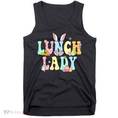 Bunny Lunch Lady Funny Egg Easter Day Floral Tank Top