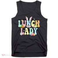 Bunny Lunch Lady Funny Egg Easter Day Floral Tank Top thumb 0