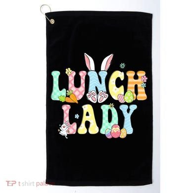 Bunny Lunch Lady Funny Egg Easter Day Floral Golf Towel