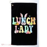 Bunny Lunch Lady Funny Egg Easter Day Floral Golf Towel thumb 0