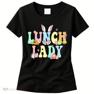 Bunny Lunch Lady Funny Egg Easter Day Floral Women's T-Shirt