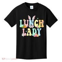 Bunny Lunch Lady Funny Egg Easter Day Floral Kids T-Shirt thumb 0