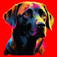 Black Labrador Lover Colorful Pop Art Black Lab Santa Hat thumb 1