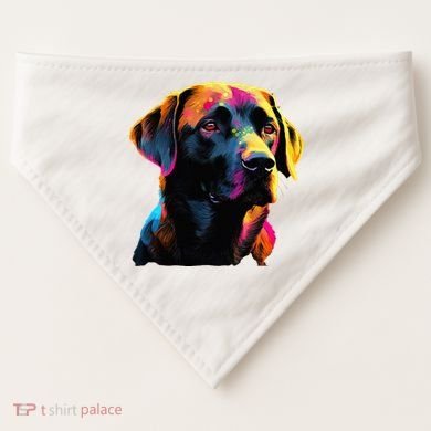 Black Labrador Lover Colorful Pop Art Black Lab USA-Made Doggie Bandana