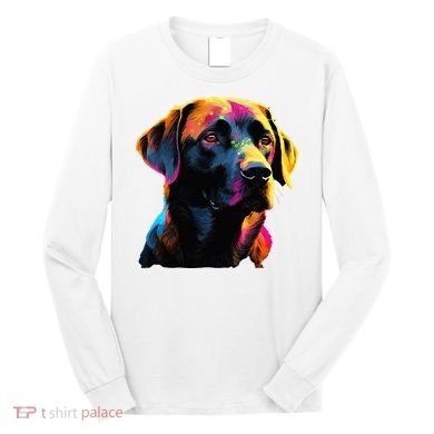 Black Labrador Lover Colorful Pop Art Black Lab Long Sleeve Shirt