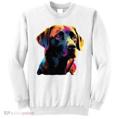 Black Labrador Lover Colorful Pop Art Black Lab Sweatshirt