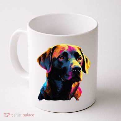 Black Labrador Lover Colorful Pop Art Black Lab Coffee Mug