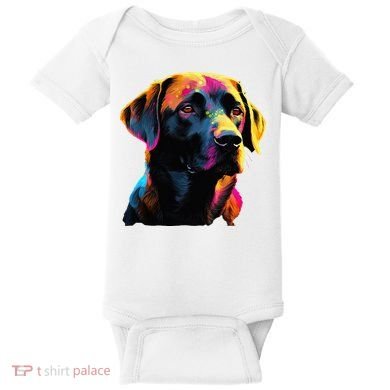 Black Labrador Lover Colorful Pop Art Black Lab Baby Bodysuit