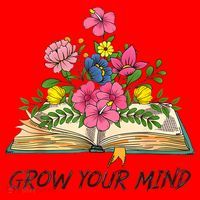 Book Lover Librarian Grow Your Mind Reading Teacher Flower Santa Hat thumb 1