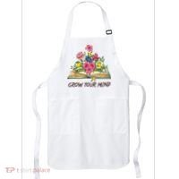 Book Lover Librarian Grow Your Mind Reading Teacher Flower Apron thumb 0