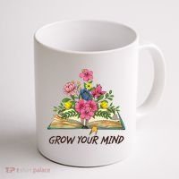 Book Lover Librarian Grow Your Mind Reading Teacher Flower Coffee Mug thumb 1
