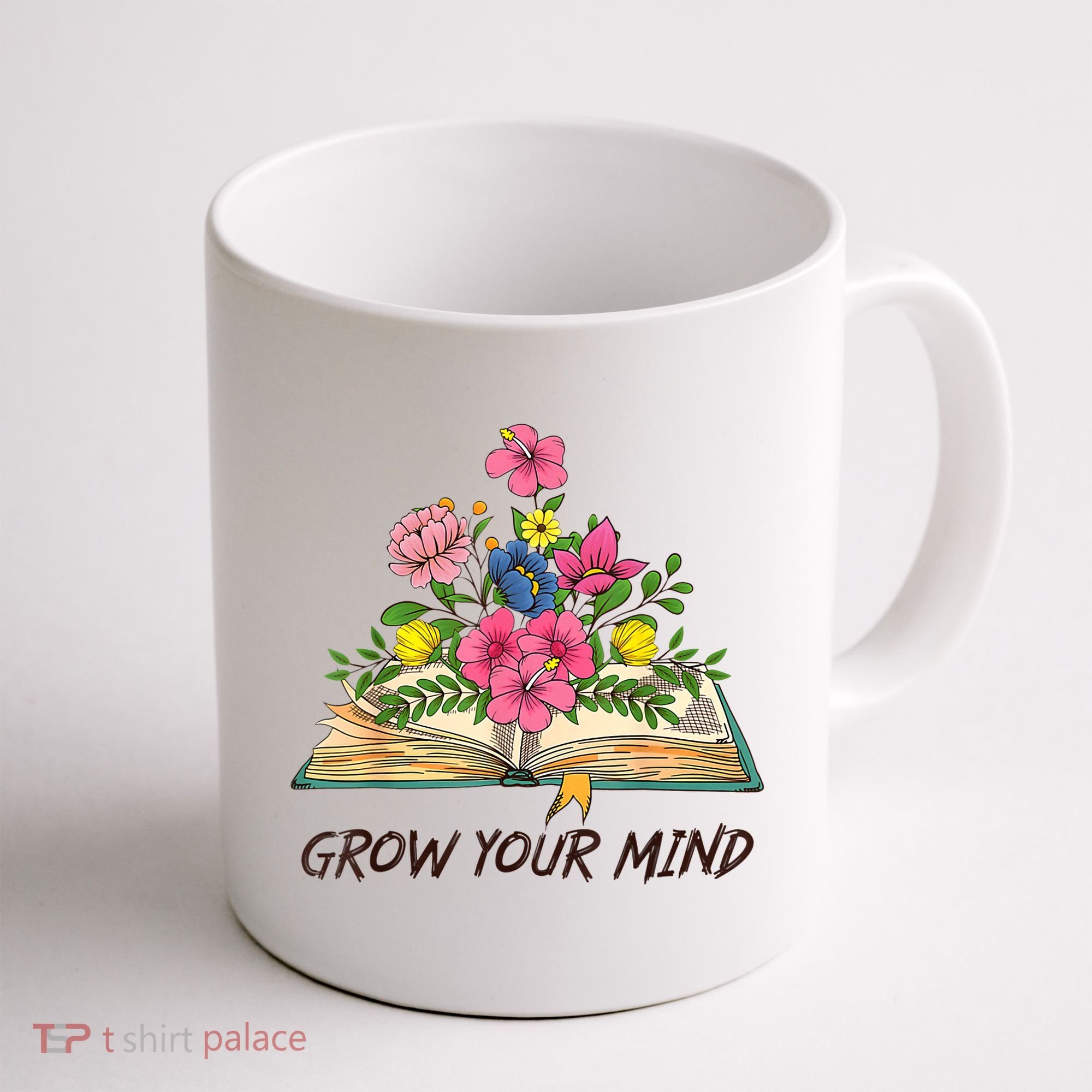 Book Lover Librarian Grow Your Mind Reading Teacher Flower Coffee Mug