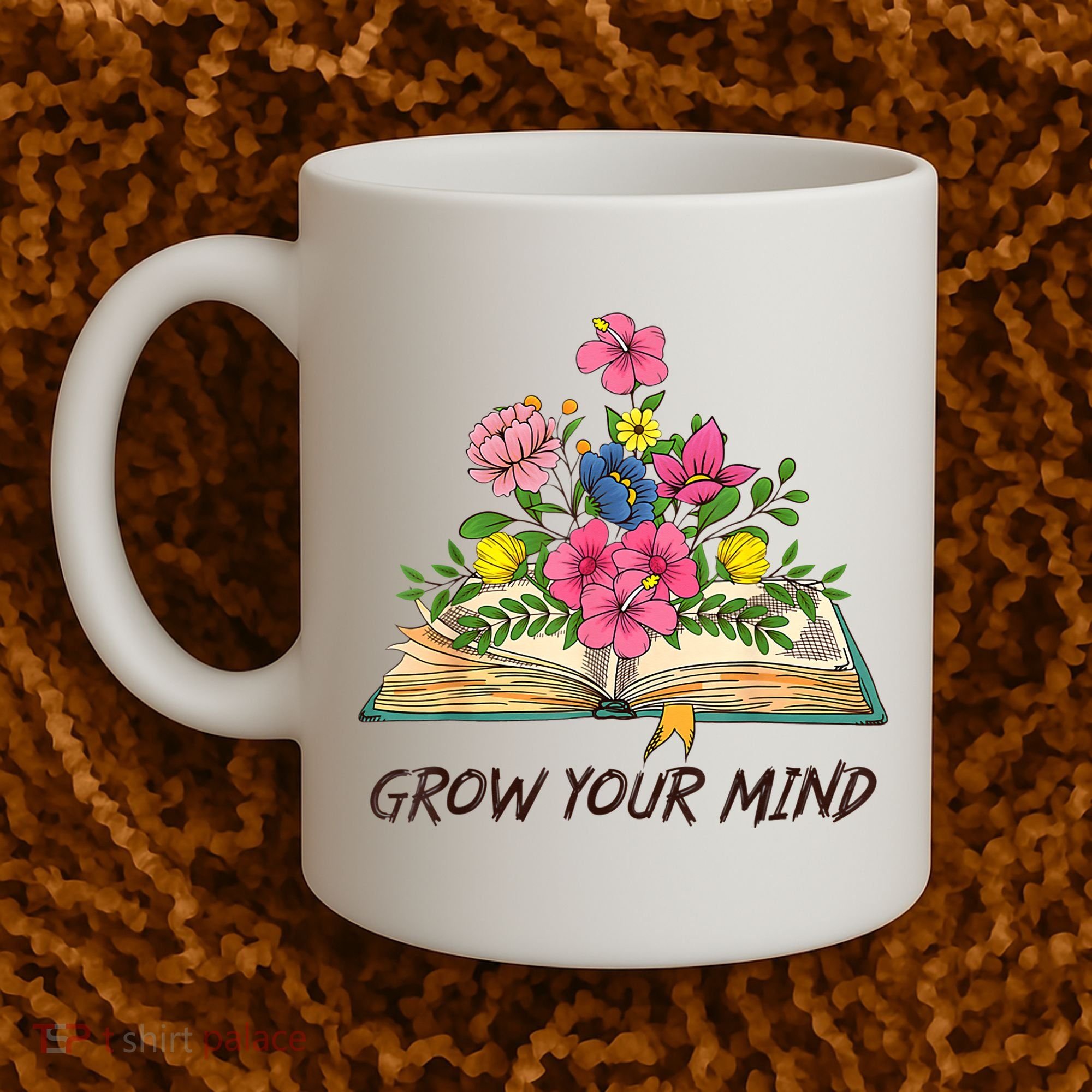 Book Lover Librarian Grow Your Mind Reading Teacher Flower Coffee Mug