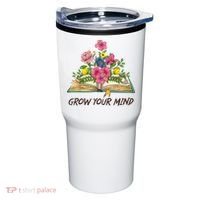 Book Lover Librarian Grow Your Mind Reading Teacher Flower Tumbler thumb 0