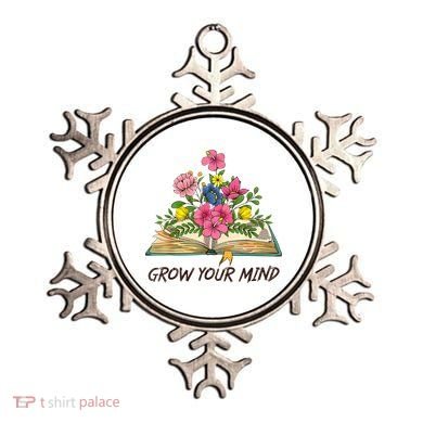 Book Lover Librarian Grow Your Mind Reading Teacher Flower Ornament