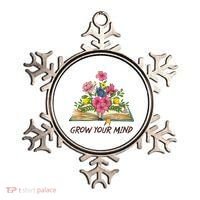 Book Lover Librarian Grow Your Mind Reading Teacher Flower Ornament thumb 0