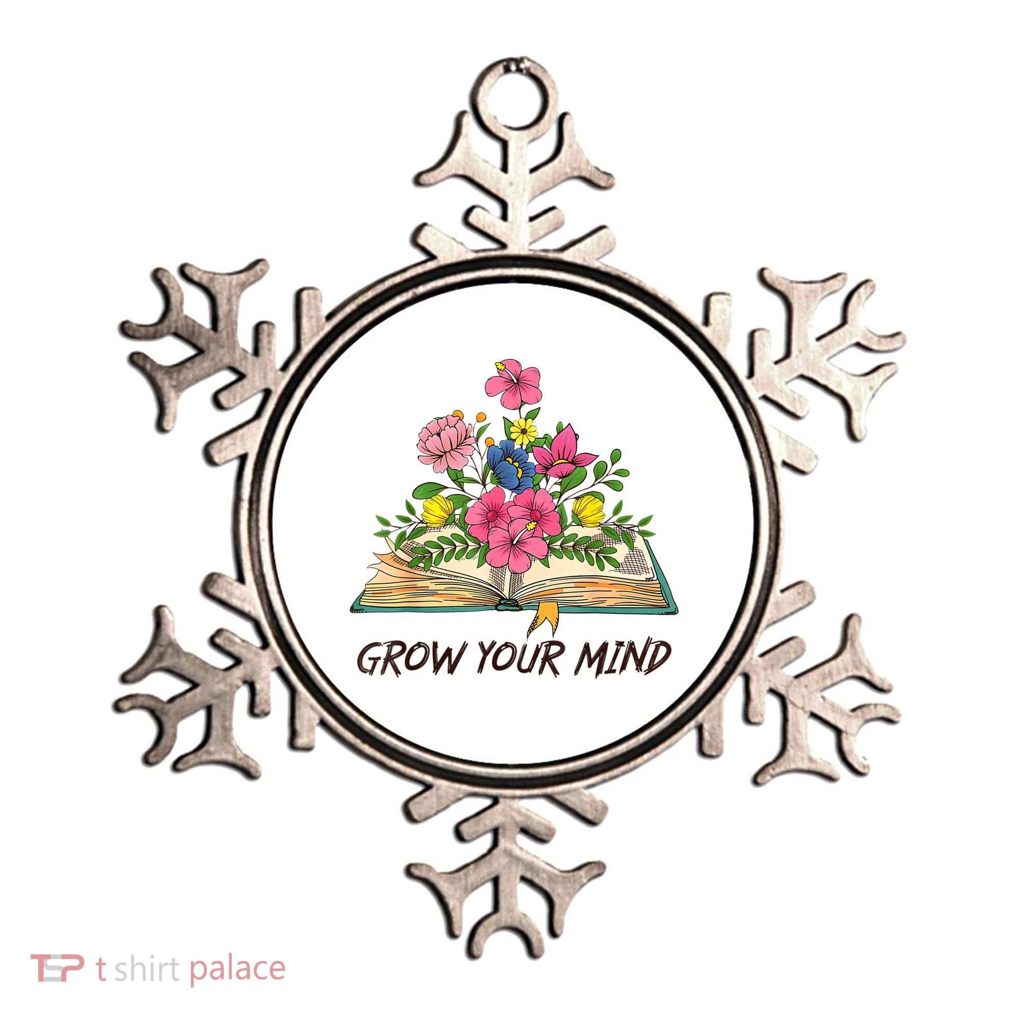 Book Lover Librarian Grow Your Mind Reading Teacher Flower Ornament