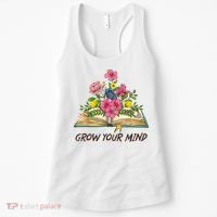 Book Lover Librarian Grow Your Mind Reading Teacher Flower Women's Tank Top thumb 0