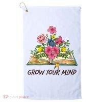 Book Lover Librarian Grow Your Mind Reading Teacher Flower Golf Towel thumb 0