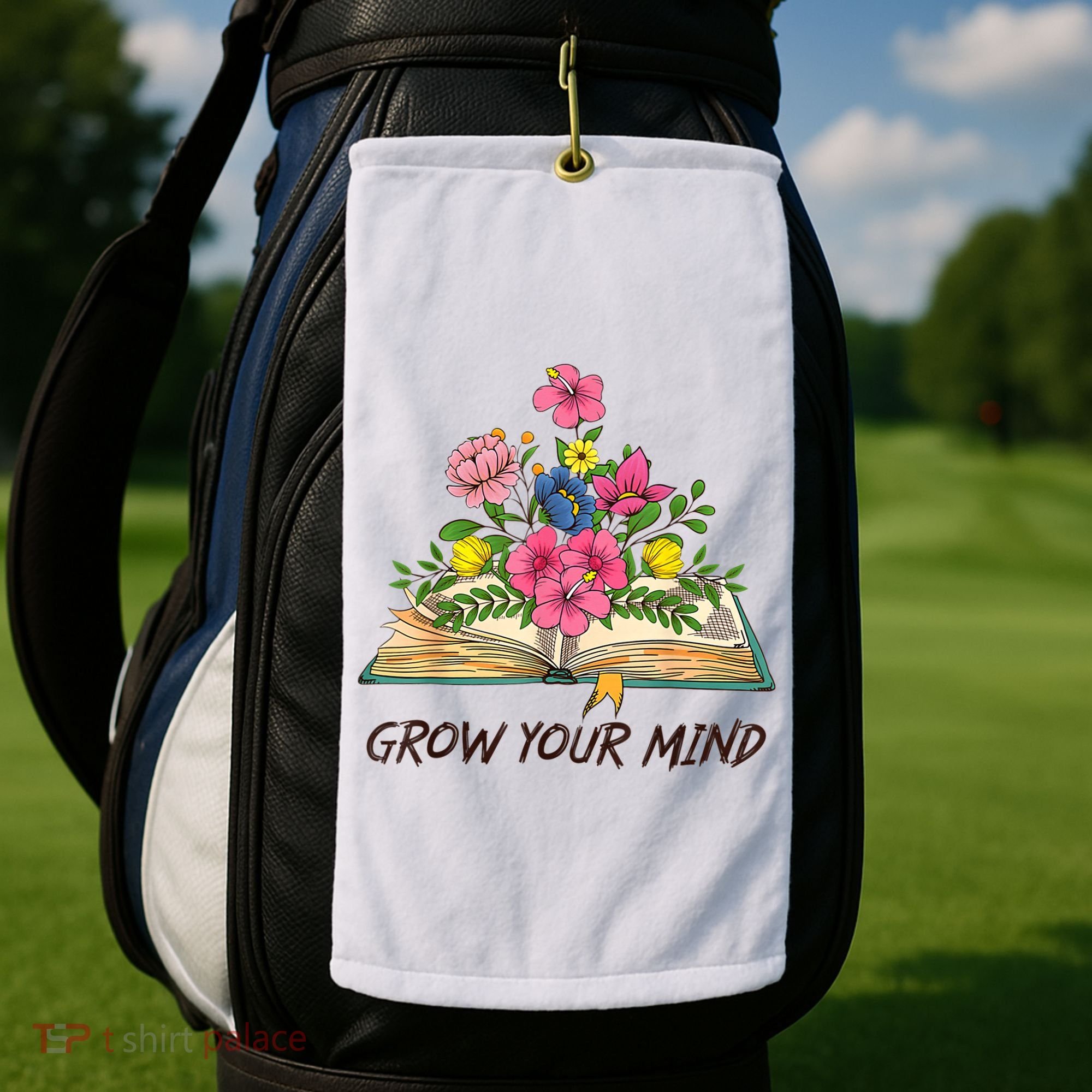 Book Lover Librarian Grow Your Mind Reading Teacher Flower Golf Towel