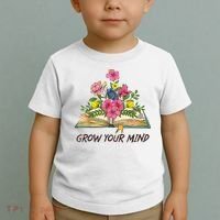 Book Lover Librarian Grow Your Mind Reading Teacher Flower Toddler T-Shirt thumb 2
