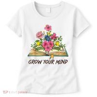 Book Lover Librarian Grow Your Mind Reading Teacher Flower Women's T-Shirt thumb 0