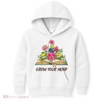 Book Lover Librarian Grow Your Mind Reading Teacher Flower Kids Hoodie thumb 0