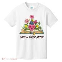 Book Lover Librarian Grow Your Mind Reading Teacher Flower Kids T-Shirt thumb 0