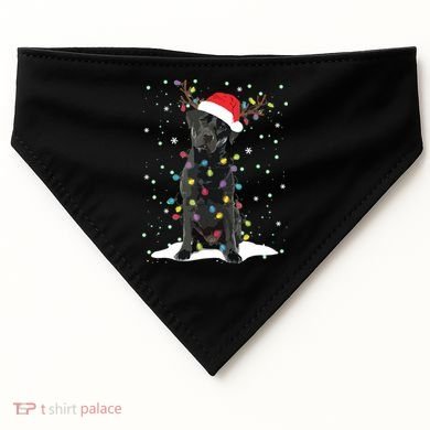 Black Lab Labrador Christmas Tree Light Pajama Dog Xmas USA-Made Doggie Bandana