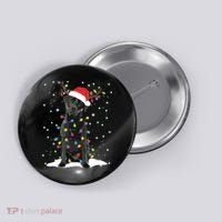 Black Lab Labrador Christmas Tree Light Pajama Dog Xmas Button thumb 0