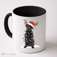 Black Lab Labrador Christmas Tree Light Pajama Dog Xmas Coffee Mug thumb 0