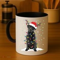 Black Lab Labrador Christmas Tree Light Pajama Dog Xmas Coffee Mug thumb 4