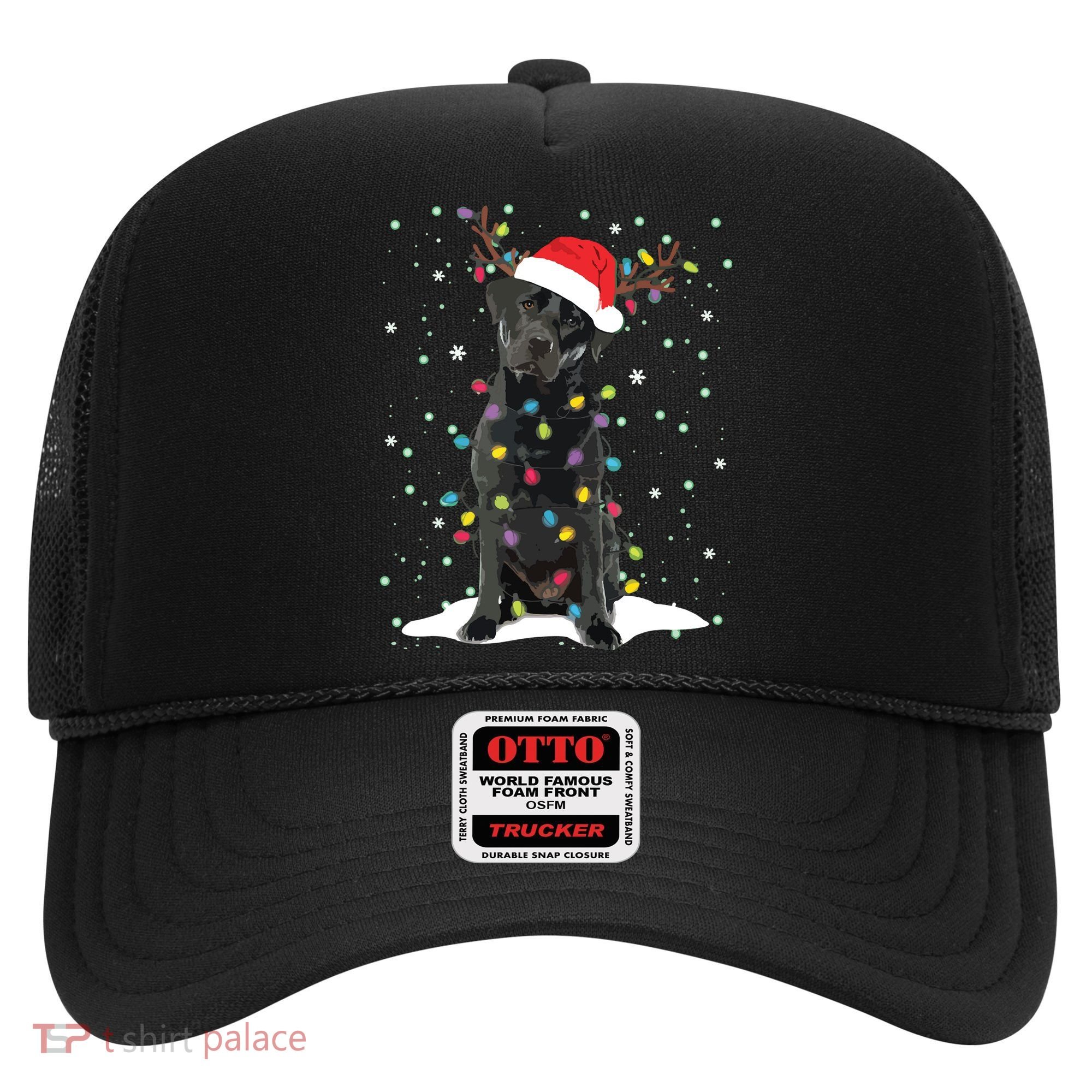 Black Lab Labrador Christmas Tree Light Pajama Dog Xmas Hat